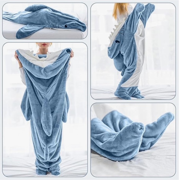 Shark Blanket Onesie in Blue - Picture 6 of 7